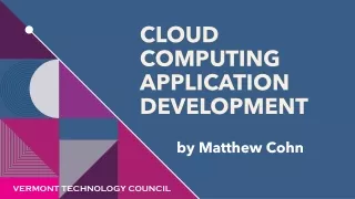 Cloud Computing Application Development