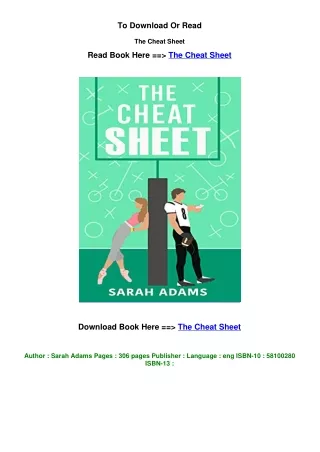 PDF DOWNLOAD The Cheat Sheet BY Sarah       Adams