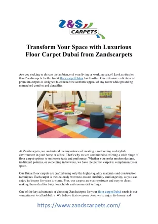 Unveiling Elegance: Floor Carpet Dubai