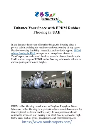 Durable EPDM Rubber Flooring in UAE: Unmatched Resilience
