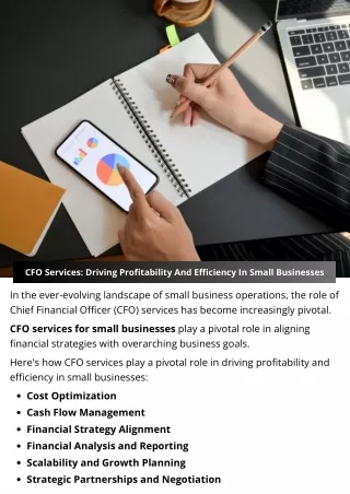 CFO Services: Driving Profitability And Efficiency In Small Businesses