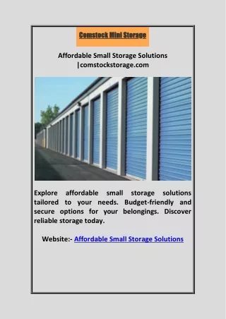 Affordable Small Storage Solutions