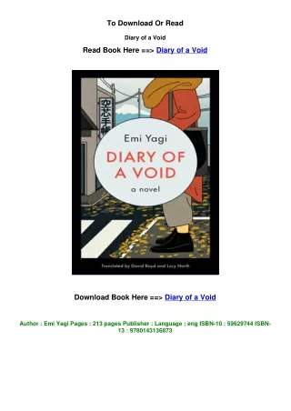 pdf DOWNLOAD Diary of a Void by Emi Yagi