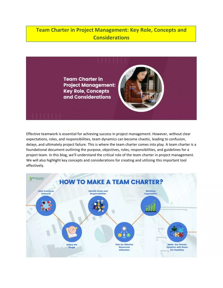 team charter in project management key role