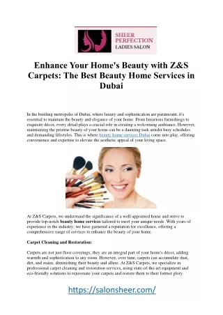 Dubai's Premier Beauty Home Services: Glamour at Your Doorstep