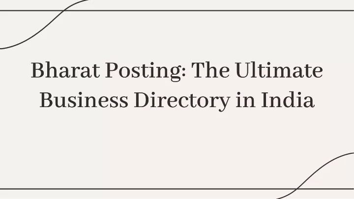 bharat posting the ultimate business directory