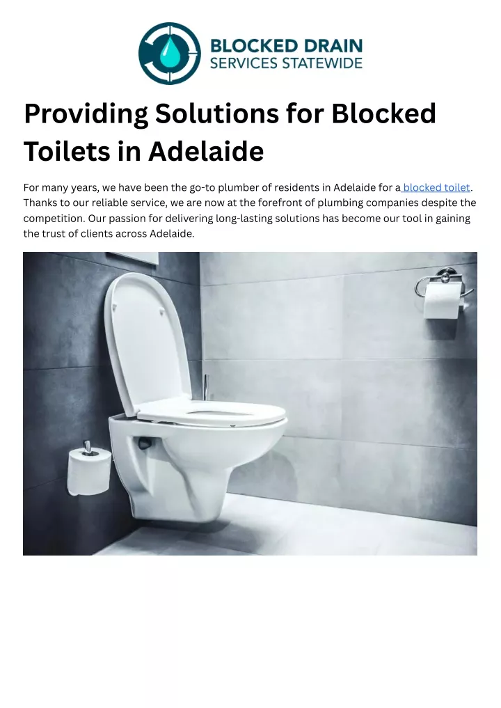 providing solutions for blocked toilets