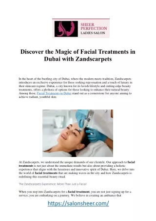 Revitalize Your Glow: Premier Facial Treatments in Dubai