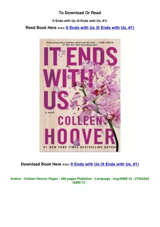 DOWNLOAD Pdf It Ends with Us (It Ends with Us, #1) by Colleen Hoover