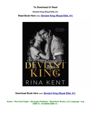 Pdf DOWNLOAD Deviant King (Royal Elite, #1) by Rina Kent