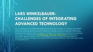 Lars Winkelbauer- Challenges of integrating advanced technology