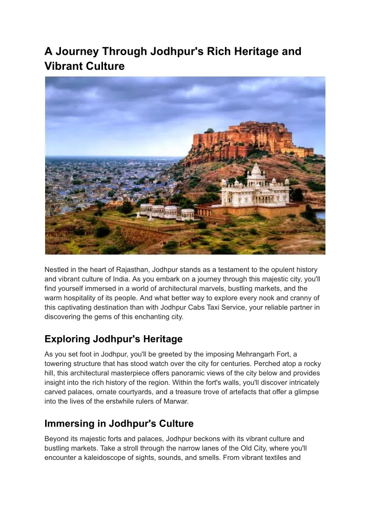 a journey through jodhpur s rich heritage