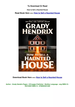 DOWNLOAD ePub How to Sell a Haunted House BY Grady Hendrix