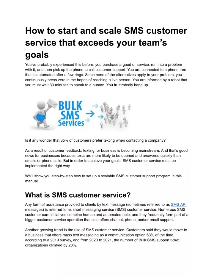how to start and scale sms customer service that