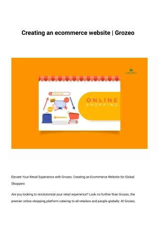 creating an ecommerce website grozeo