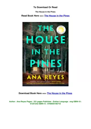 Download EPUB The House in the Pines by Ana  Reyes