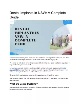 Dental Implants in NSW_ A Complete Guide
