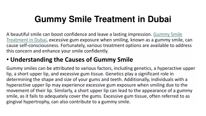 gummy smile treatment in dubai