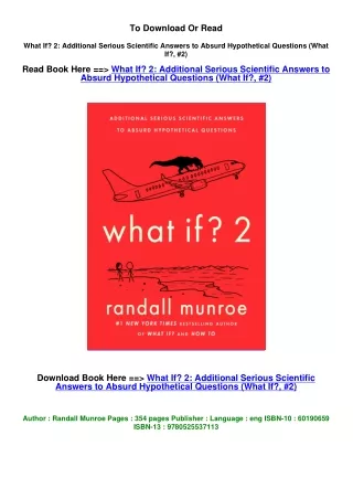 Pdf Download What If? 2: Additional Serious Scientific Answers to Absurd Hypothe