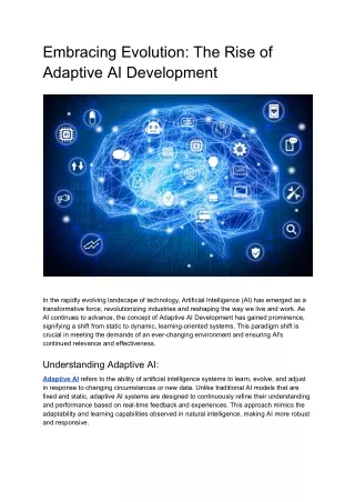 Embracing Evolution: The Rise of Adaptive AI Development