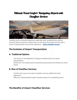 Ultimate Travel Comfort_ Navigating Airports with Chauffeur Services