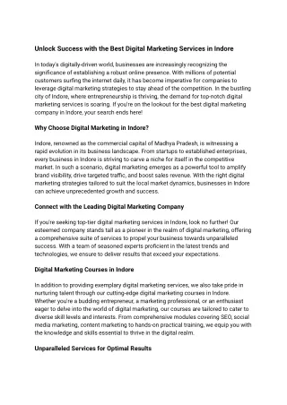 Best Digital Marketing Services | Digital Marketing Company Indore