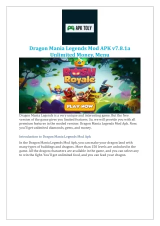 Dragon Mania Legends Mod APK v7.8.1a Unlimited Money, Menu