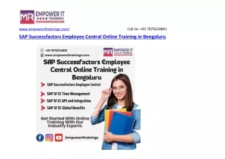 SAP Successfactors Employee Central Online Training in Bengaluru