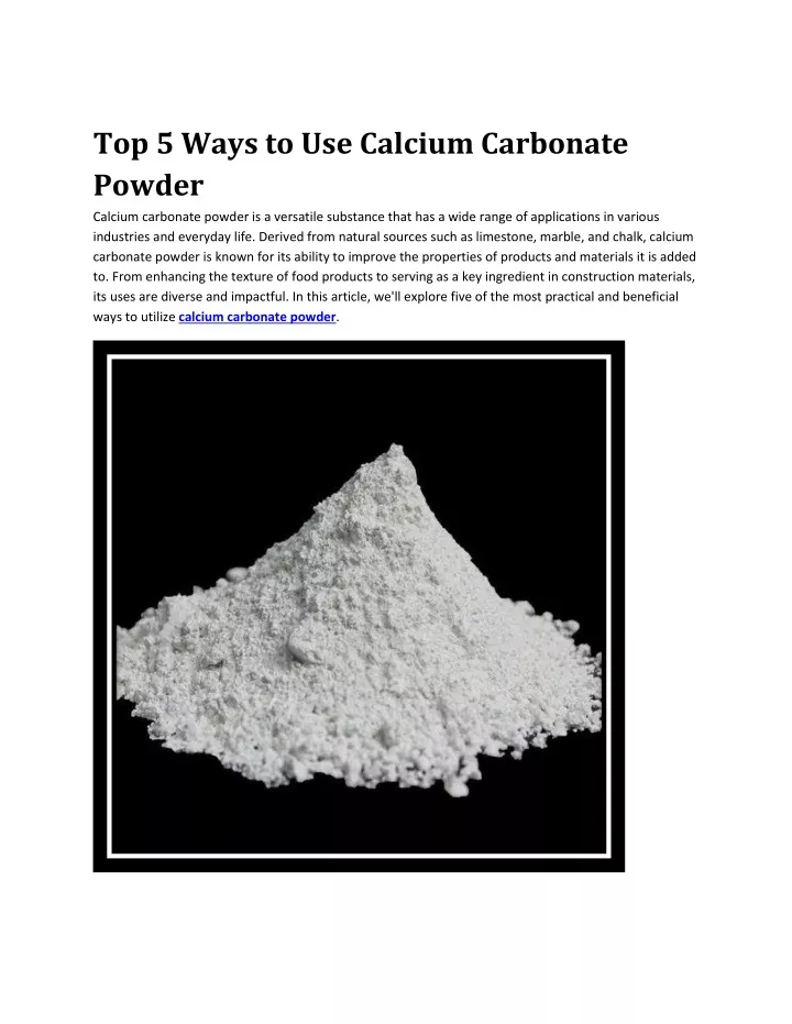 top 5 ways to use calcium carbonate powder