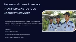 Security Guard Supplier in Ahmedabad, Best Security Guard Supplier in Ahmedabad