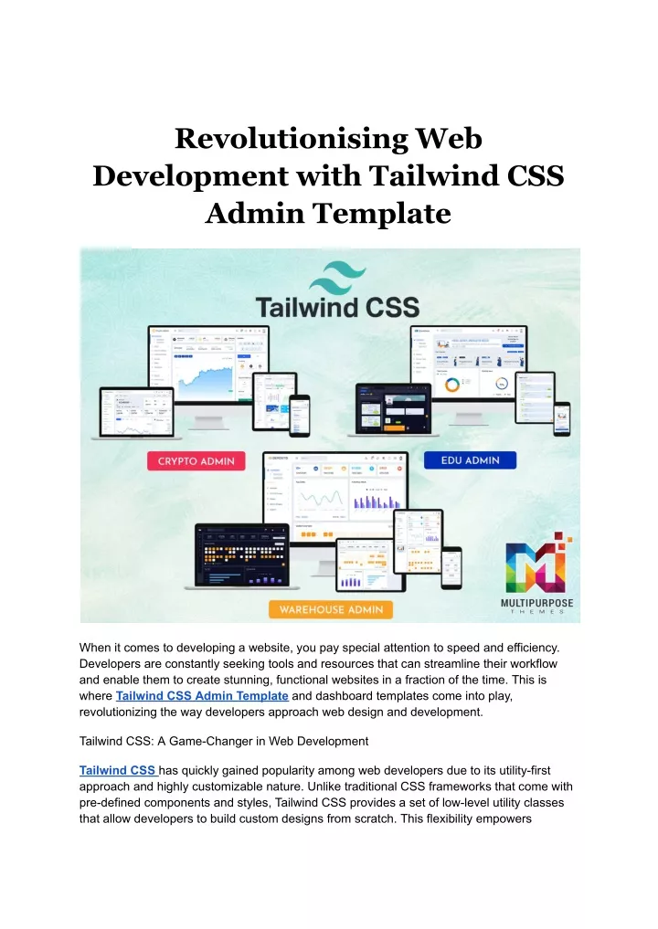 revolutionising web development with tailwind
