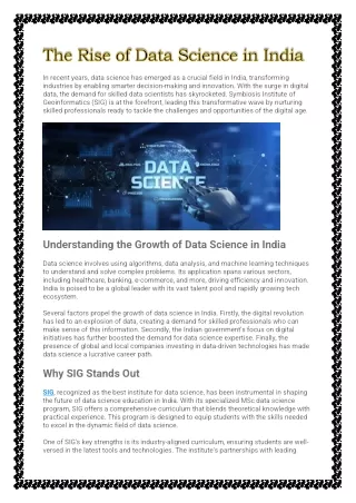 The Rise of Data Science in India