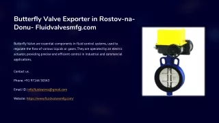 Butterfly Valve Exporter in Rostov-na-Donu, Best Butterfly Valve Exporter in Ros