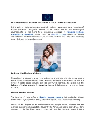 Unlocking Metabolic Wellness_ The Science of Living Programs in Bangalore