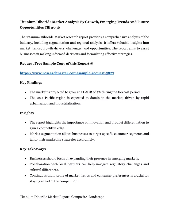 titanium diboride market analysis by growth