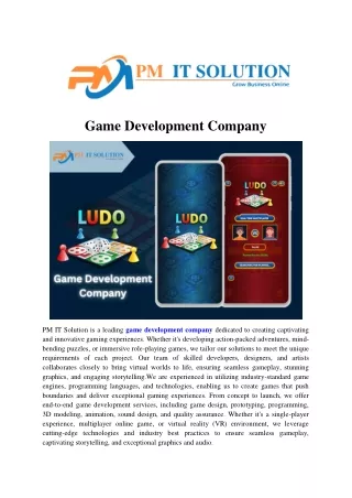 Game Development Company .