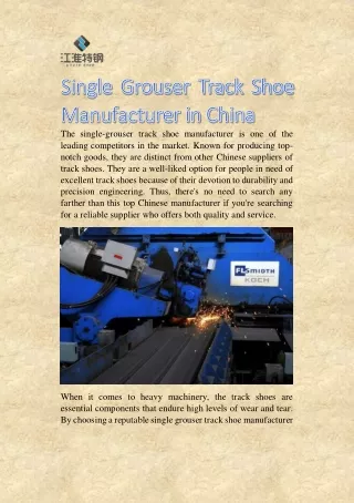 Single Grouser Track Shoe Manufacturer in China