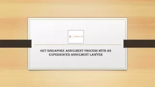 Get Singapore Annulment Process with an Experienced Annulment Lawyer