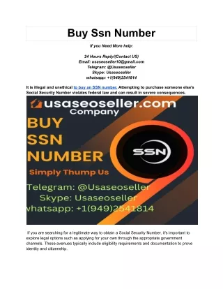 Buy Ssn Number