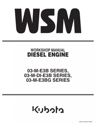 Kubota D1803-M DIESEL ENGINE Service Repair Manual