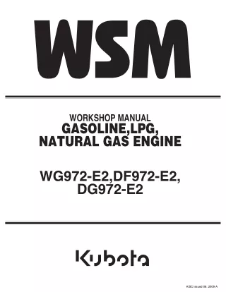 Kubota DG972-E2-BBH Natural Gas Engine Service Repair Manual