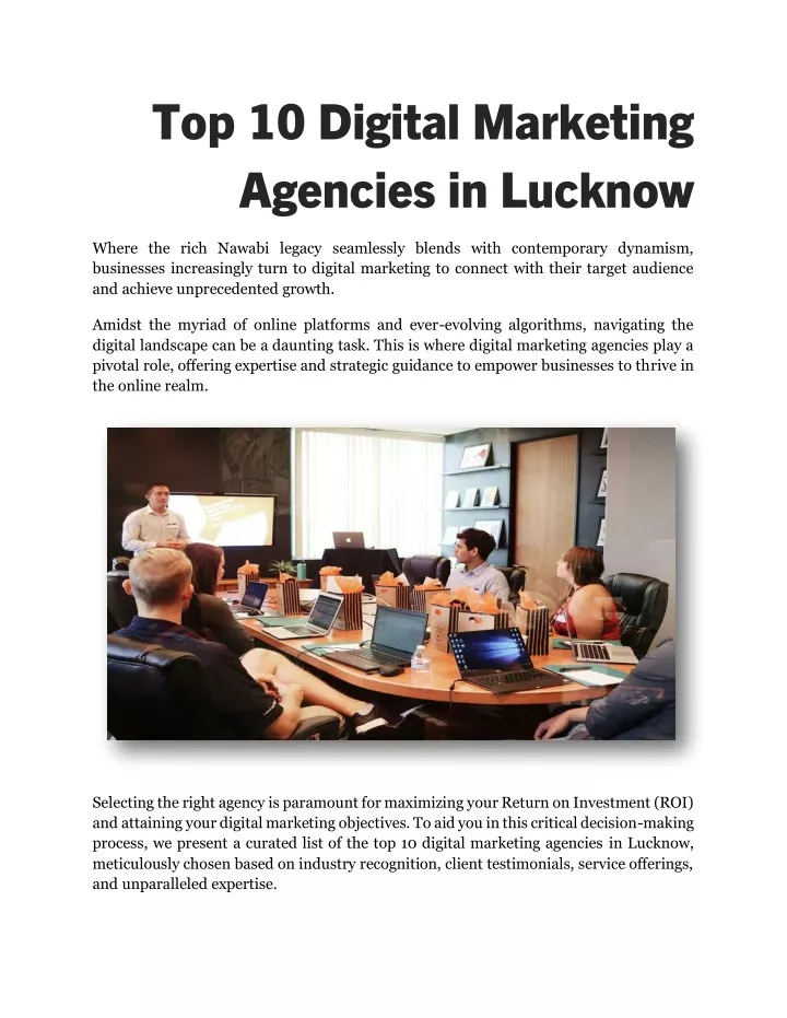 top 10 digital marketing agencies in lucknow