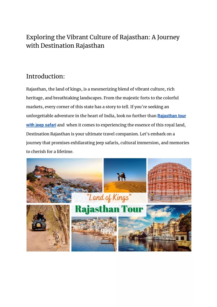 exploring the vibrant culture of rajasthan