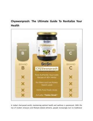 Chyawanprash: The Ultimate Guide To Revitalize Your Health