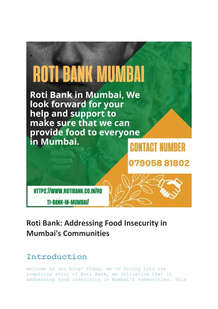 roti bank addressing food insecurity in mumbai