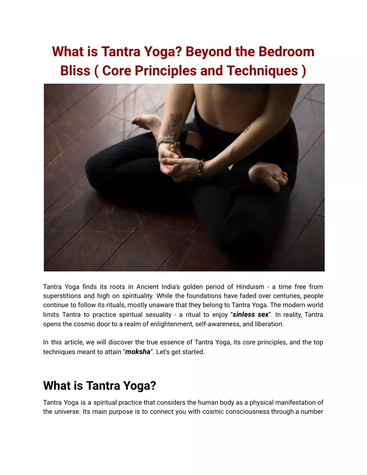 what is tantra yoga beyond the bedroom bliss core