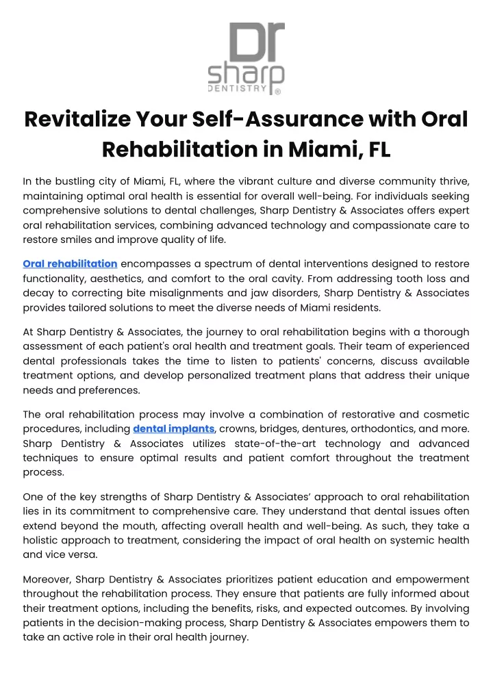 revitalize your self assurance with oral