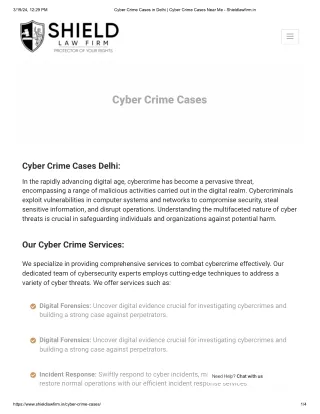 Cyber Crime Cases in Delhi | Shield Law Firm