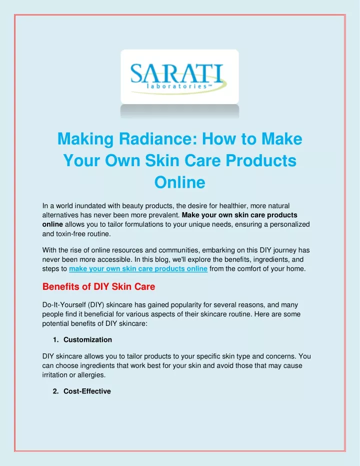 making radiance how to make your own skin care