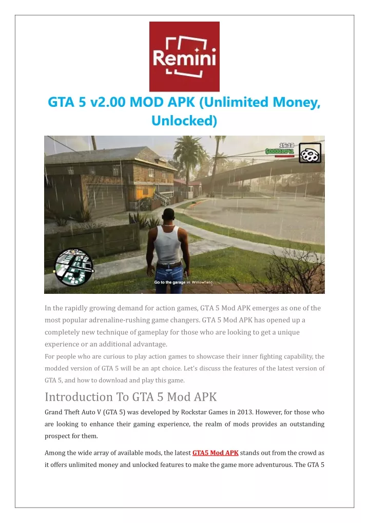 gta 5 v2 00 mod apk unlimited money unlocked